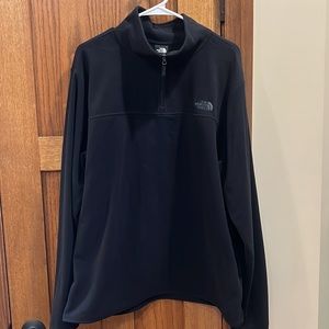 Black North Face 1/4 zip fleece long sleeve shirt. Size XL